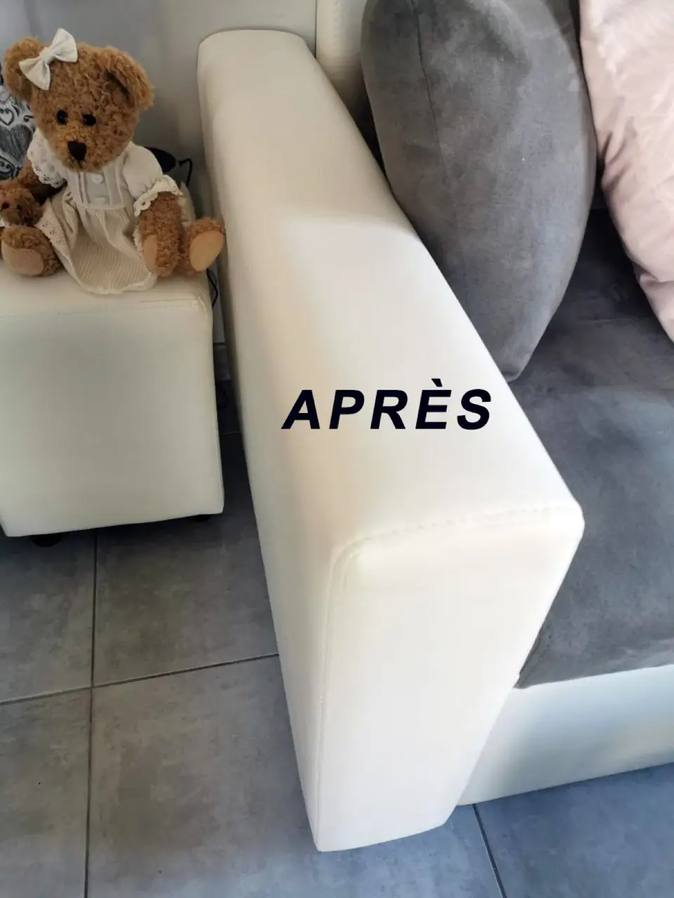 Accoudoirs de canapé refaits, assise uniforme