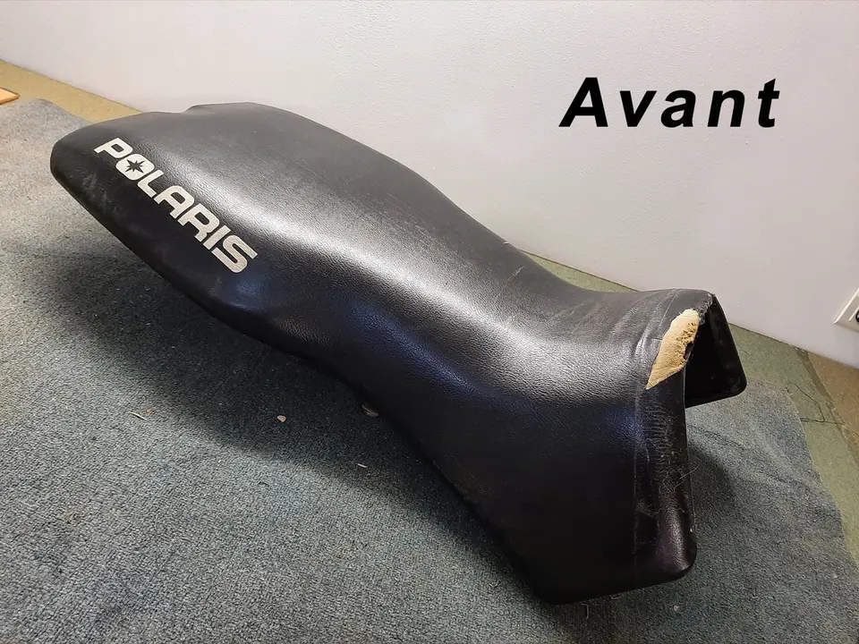 Selle de quad Polaris déchirée avant réfection